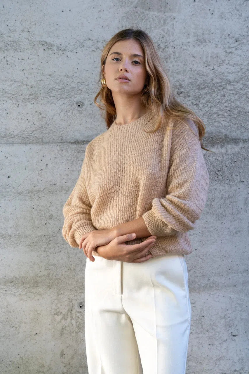 Colette Cafe Latte Pull Mohair