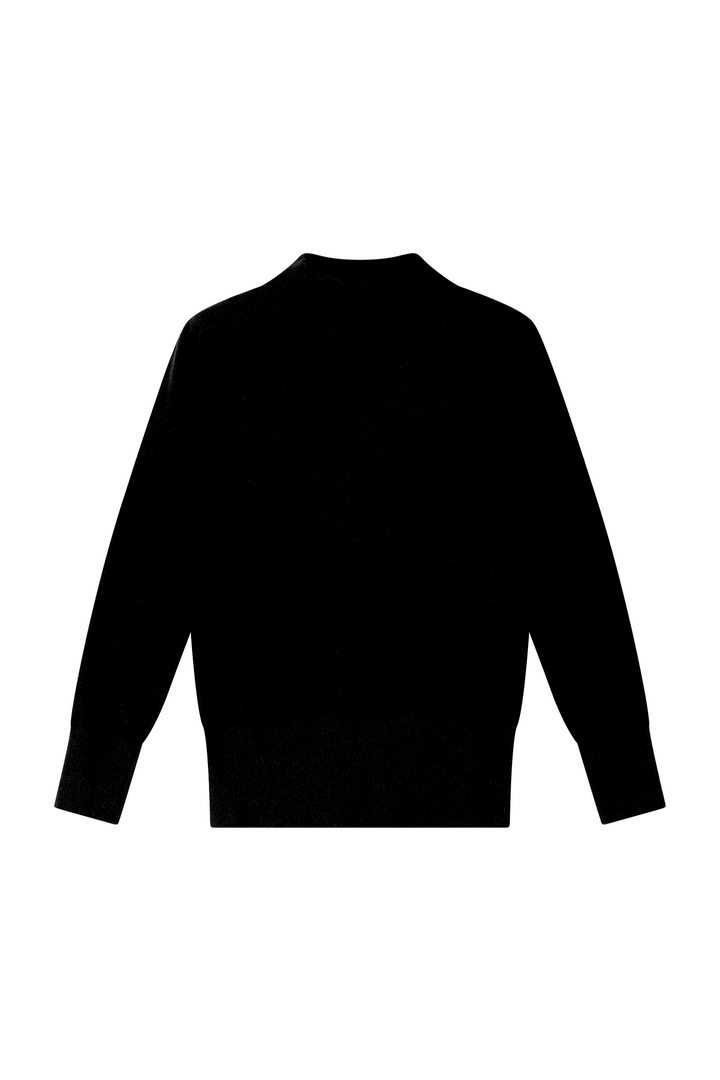 Sandrine Pull met opstaande kraag black cashmere