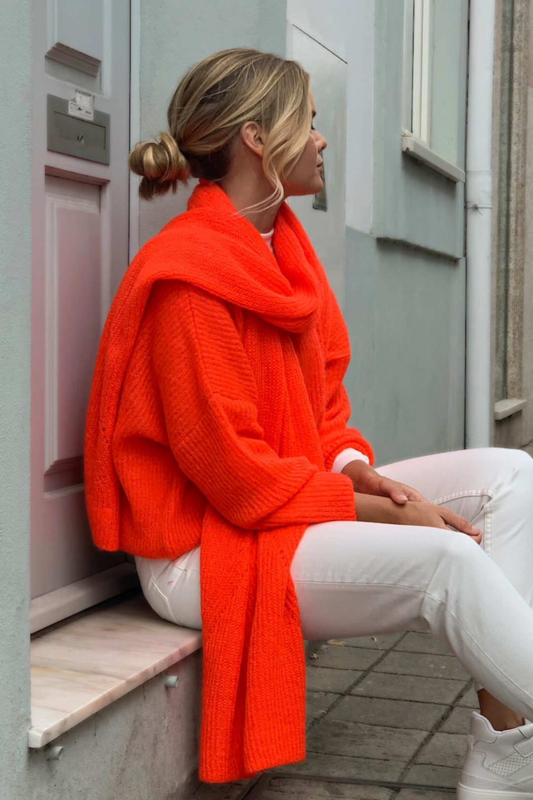 Colette Neon Orange  Pull Mohair